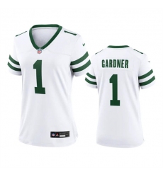 Women's New York Jets #1 Sauce Gardner White 2024 Football Stitched Jersey(Run Small)