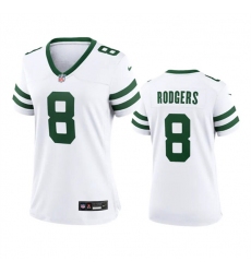 Women's New York Jets #8 Aaron Rodgers White 2024 Football Stitched Jersey(Run Small)