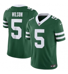 Men's New York Jets #5 Garrett Wilson Green 2024 F.U.S.E. Vapor Limited Football Stitched Jersey