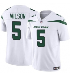 Men's New York Jets #5 Garrett Wilson White 2023 F.U.S.E. Vapor Untouchable Limited Football Stitched Jersey