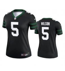 Women's New York Jets #5 Garrett Wilson Black 2024 Football Stitched Jersey(Run Small)