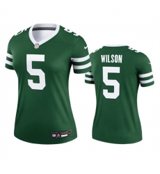 Women's New York Jets #5 Garrett Wilson Green 2024 Football Stitched Jersey(Run Small)