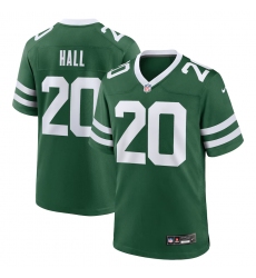 Men's New York Jets #20 Breece Hall Green Throwback Stitched Game Jersey