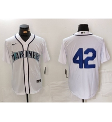 Men's Seattle Mariners #42 Jackie Robinson White Cool Base Stitched jersey