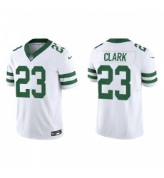 Men's Nike New York Jets #23 Chuck Clark White 2023 F.U.S.E. Vapor Limited Throwback Stitched Football Jersey