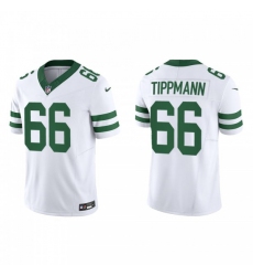 Men's Nike New York Jets #66 Joe Tippmann White 2023 F.U.S.E. Vapor Limited Throwback Stitched Football Jersey