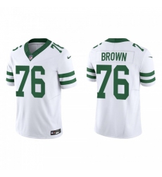 Men's Nike New York Jets #76 Duane Brown White 2023 F.U.S.E. Vapor Limited Throwback Stitched Football Jersey