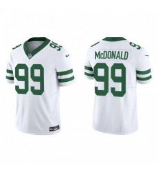 Men's Nike New York Jets #99 Will McDonald White 2023 F.U.S.E. Vapor Limited Throwback Stitched Football Jersey