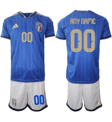 Men's Italy Custom 2025-26 Blue Home Soccer Jersey Suit