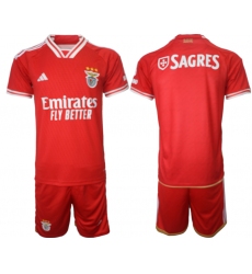 Men's SL Benfica Blank Red Stripe 2023-24 Home Soccer Jersey