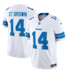 Men's Detroit Lions #14 Amon-Ra St. Brown White 2024 F.U.S.E. Vapor Limited Stitched Jersey