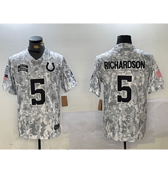 Men's Indianapolis Colts #5 Anthony Richardson Arctic Camo 2024 FUSE Salute to Service Limited Stitched Jersey