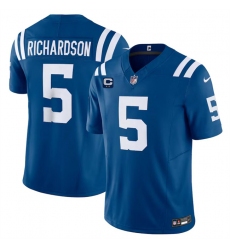 Men's Indianapolis Colts #5 Anthony Richardson Blue 2024 F.U.S.E. With 2-Star C Vapor Limited Stitched Football Jersey