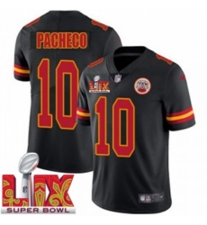 Men's Kansas City Chiefs Isiah Pacheco #10 Black 2024 2025 Super Bowl LIX F U S E Stitched Jersey