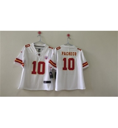 Women's Kansas City Chiefs #10 Isiah Pacheco White Vapor Untouchable Limited Stitched Jersey(Run Small)