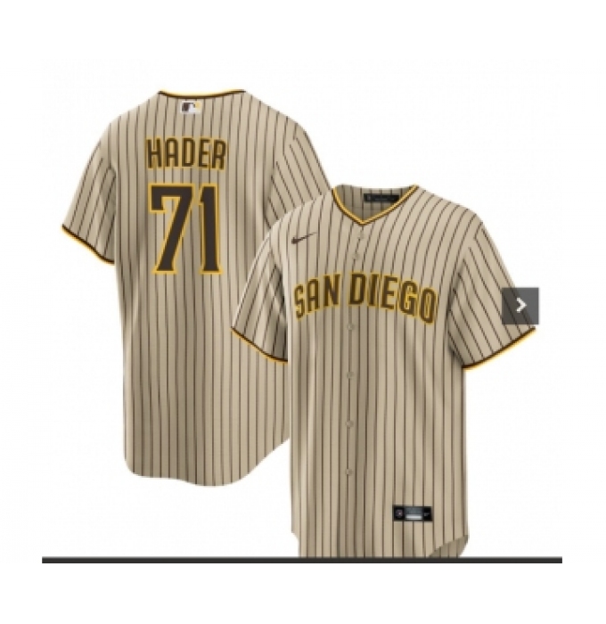 Men's San Diego Padres #71 Josh Hader Grey With Patch Cool Base Stitched Baseball Jersey