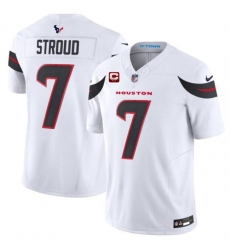 Men's Houston Texans #7 C.J. Stroud White 2024 Vapor F.U.S.E. With 2-Star C Limited Stitched Jersey