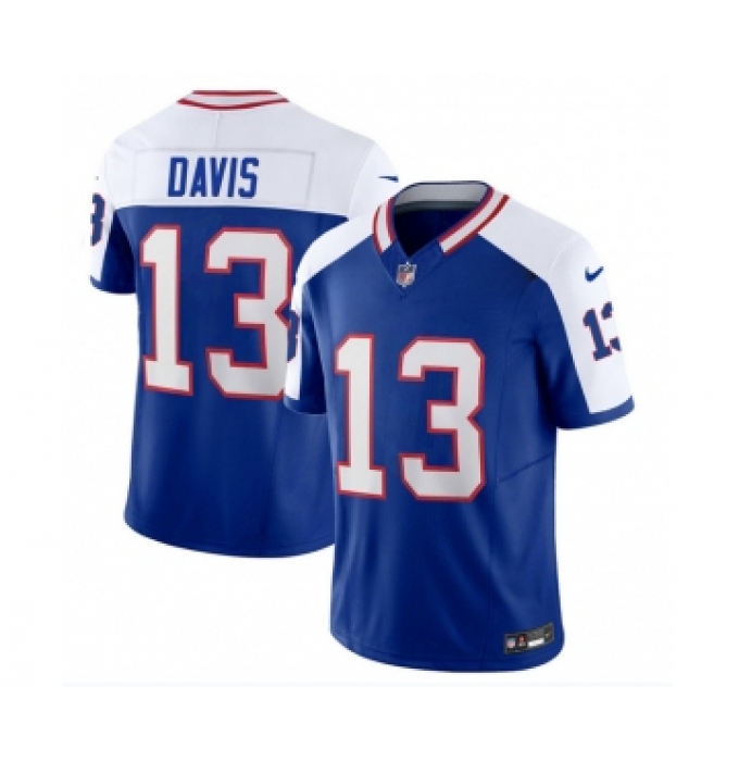 Men's Nike Buffalo Bills #13 Gabe Davis Blue White 2023 F.U.S.E. Throwback Vapor Untouchable Limited Football Stitched Jersey