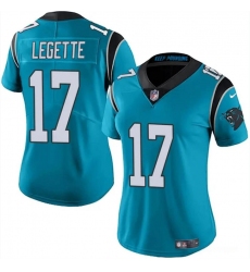 Women's Carolina Panthers #17 Xavier Legette Blue 2024 Draft Vapor Football Stitched Jersey(Run Small)