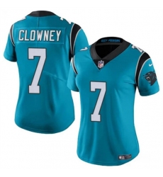 Women's Carolina Panthers #7 Jadeveon Clowney Blue Stitched Jersey(Run Small)