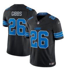 Men's Detroit Lions #26 Jahmyr Gibbs Black 2024 F.U.S.E. 2nd Alternate Vapor Limited Stitched Jersey