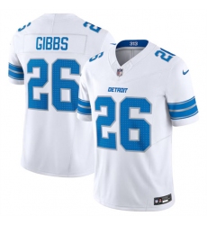 Men's Detroit Lions #26 Jahmyr Gibbs White 2024 F.U.S.E. Vapor Limited Stitched Jersey