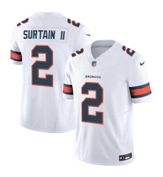 Men's Denver Broncos #2 Pat Surtain II White 2024 Draft F.U.S.E. Vapor Limited Stitched Jersey