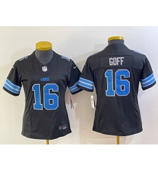 Women's Detroit Lions #16 Jared Goff Black 2024 F.U.S.E. 2nd Alternate Vapor Limited Football Stitched Jersey(Run Smaller)