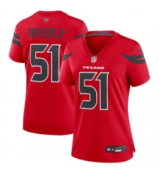 Women's Houston Texans #51 Will Anderson Jr. Red 2024 Alternate Stitched Jersey