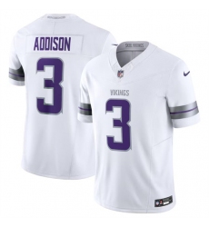 Men's Minnesota Vikings #3 Jordan Addison White F.U.S.E. Winter Warrior Limited Football Stitched Jersey