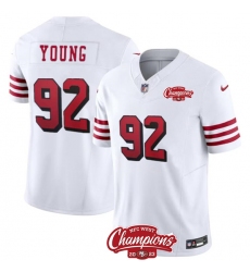 Men's San Francisco 49ers #92 Chase Young White 2023 F.U.S.E. NFC West Champions Alternate Football Stitched Jersey