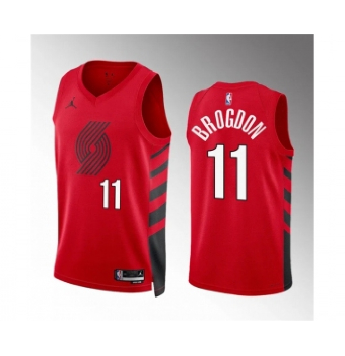 Men's Portland Trail Blazers #11 Malcolm Brogdon Red Statement Edition Stitched Basketball Jersey