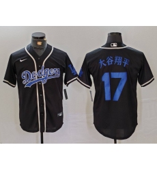 Men's Los Angeles Dodgers #17 大谷翔平 Black Cool Base With Stitched Baseball Jersey