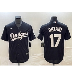 Men's Los Angeles Dodgers #17 Shohei Ohtani Black Cool Base Stitched Jersey