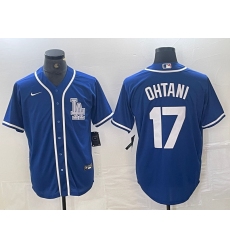 Men's Los Angeles Dodgers #17 Shohei Ohtani Blue Cool Base Stitched Baseball Jersey
