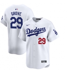 Men's Los Angeles Dodgers #29 Michael Grove White Stitched Baseball Jersey