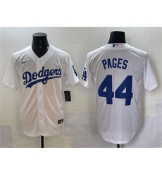 Men's Los Angeles Dodgers #44 Andy Pages White Cool Base Stitched Baseball Jersey