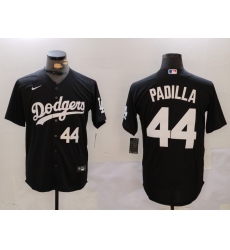 Men's Los Angeles Dodgers #44 Vicente Padilla Number Black Cool Base Stitched Jerseys