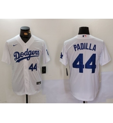 Men's Los Angeles Dodgers #44 Vicente Padilla Number White Cool Base Stitched Jerseys