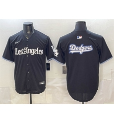 Men's Los Angeles Dodgers Team Big Logo Black 'Gothic Edition' Vapor Premier Limited Stitched Baseball Jersey