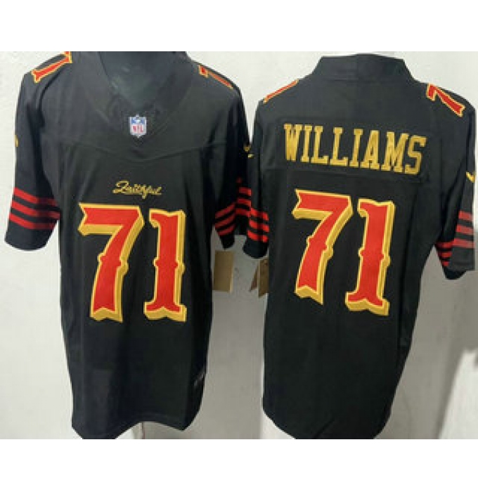 Men's San Francisco 49ers #71 Trent Williams Limited Black Rivalries FUSE Vapor Jersey