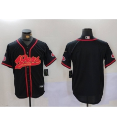 Men's San Francisco 49ers Black With Cool Base Stitched Baseball Jersey