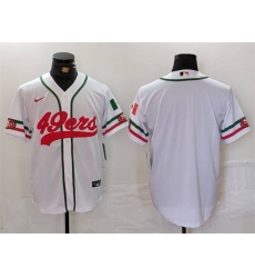 Men's San Francisco 49ers Blank White With Cool Base Stitched Baseball Jersey