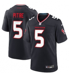 Men's Houston Texans #5 Jalen Pitre Nike Navy Game Jersey