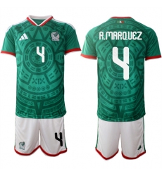 Men's Mexico #4 R.MARQUEZ National Team FIFA x World Cup 2026 Home Green On Field Jersey
