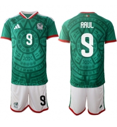 Men's Mexico #9 RAUL National Team FIFA x World Cup 2026 Home Green On Field Jersey