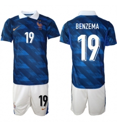 Men's France #19 BENZEMA National Team FIFA x World Cup 2026 Home On Field Jersey