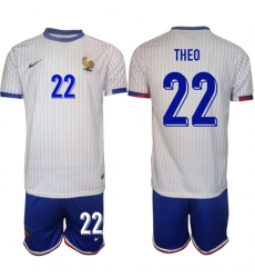 Men's France #22 Theo White 2024-25 Away Soccer Jersey Suit