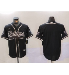 Mens Las Vegas Raiders Black Team Blank Cool Base Stitched Baseball Jersey