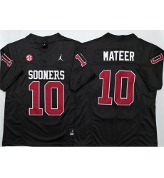 Men's Oklahoma Sooners #10 John Mateer Black 2025 F.U.S.E. Stitched Jersey
